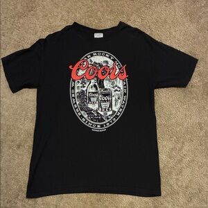 Coors Vintage Design Short Sleeve Black Tee Shirt Mens Medium